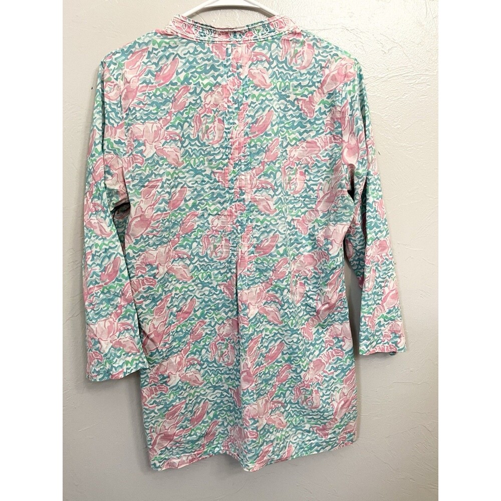 Lilly Pulitzer - Sarasota Beaded Tunic in Lobstah Roll - Size Medium Lobster Top - Picture 10 of 11